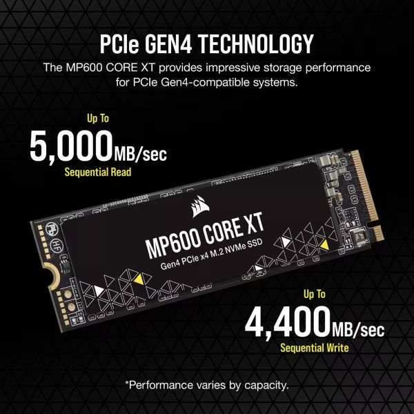 Corsair MP600 CORE XT M.2 1000 GB PCI Express 4.0 QLC 3D NAND NVMe (CSSD-F1000GBMP600CXT)