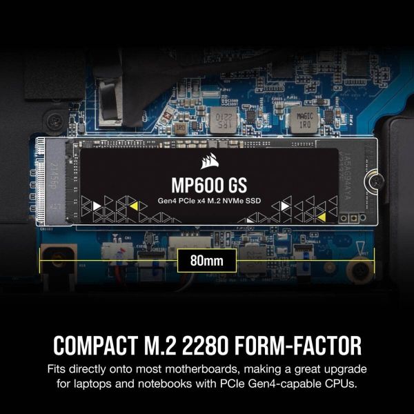Corsair MP600 GS M.2 2000 GB PCI Express 4.0 3D TLC NAND NVMe (CSSD-F2000GBMP600GS)