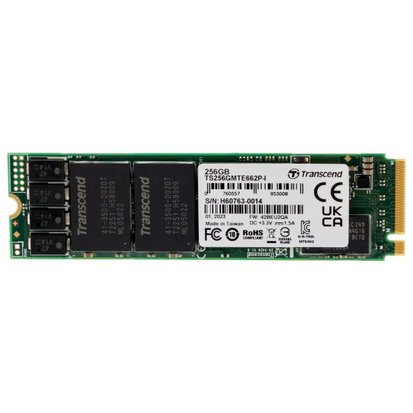 TRANSCEND 256GB M.2 2280 PCIe Gen3x4 (TS256GMTE662P)