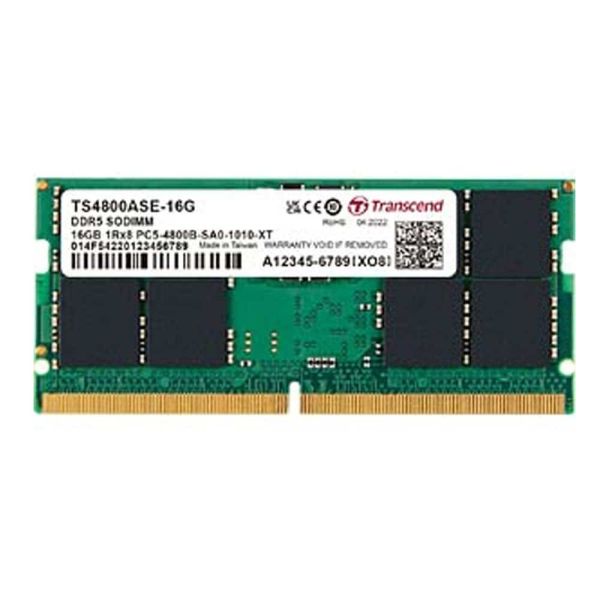 Transcend TS4800ASE-16G geheugenmodule 16 GB 2 x 8 GB DDR5 4800 MHz ECC (TS4800ASE-16G)
