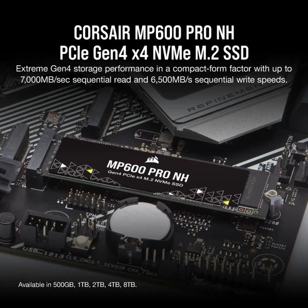 Corsair MP600 PRO NH M.2 8000 GB PCI Express 4.0 3D TLC NAND NVMe (CSSD-F8000GBMP600PNH)