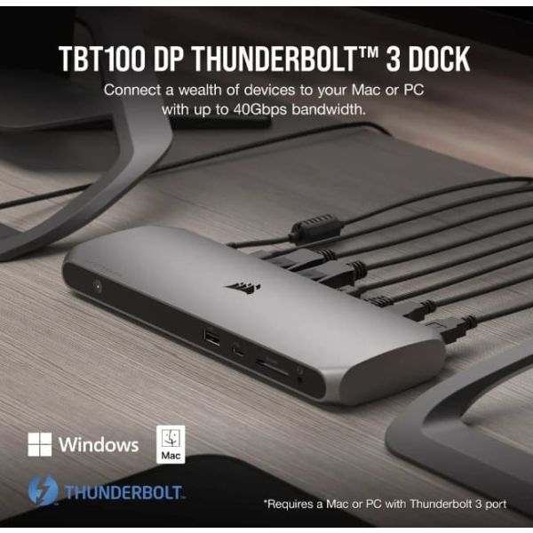 Corsair TBT100 Thunderbolt 3 40000 Mbit/s Zwart, Zilver (CU-9000006-EU)