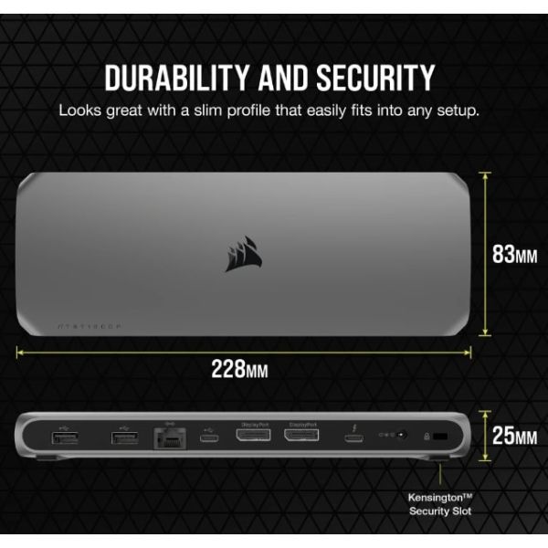 Corsair TBT100 Thunderbolt 3 40000 Mbit/s Zwart, Zilver (CU-9000006-EU)