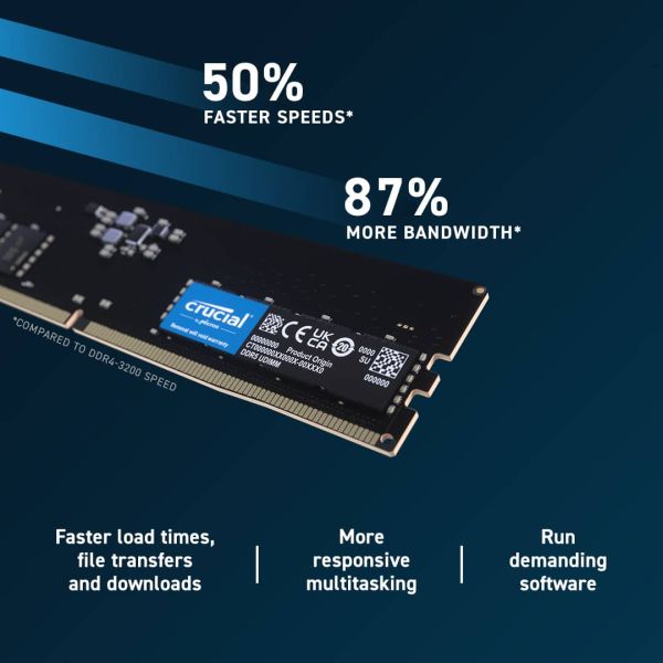 Crucial CT2K16G48C40U5 geheugenmodule 32 GB 2 x 16 GB DDR5 4800 MHz (CT2K16G48C40U5)