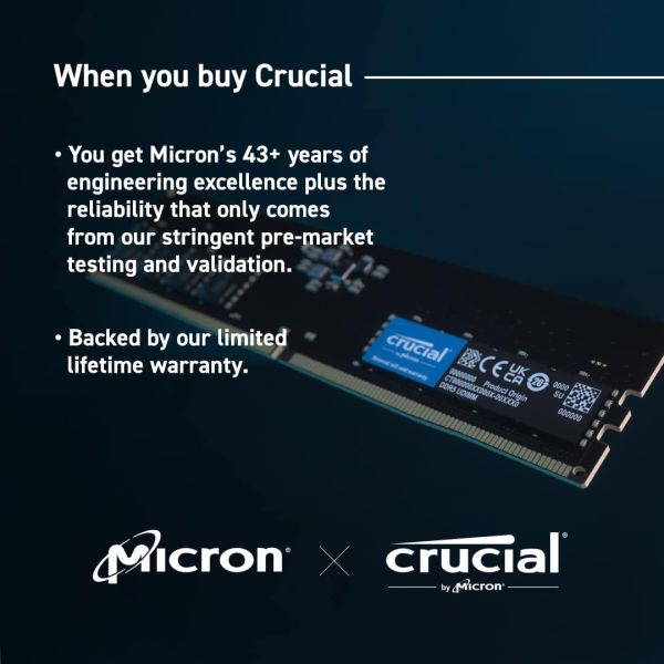 Crucial CT2K16G48C40U5 geheugenmodule 32 GB 2 x 16 GB DDR5 4800 MHz (CT2K16G48C40U5)