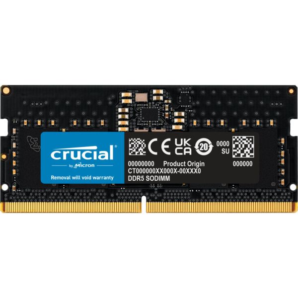 Crucial 8GB DDR5-4800 tray SODIMM CL40 16Gbit - 8 GB - DDR5 geheugenmodule (CT8G48C40S5T)