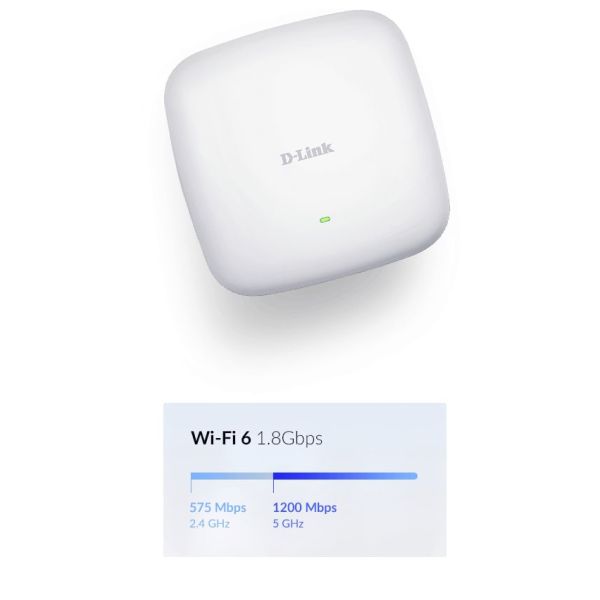 D-Link DAP‑X2810 AX1800 Wi-Fi 6 Dual-Band PoE Access Point (DAP-X2810)