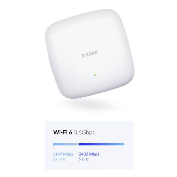 D-Link Nuclias Connect ‑ AX3600 Wi‑Fi 6 Dual‑Band PoE Access Point (DAP-X2850) D-Link Nuclias Connect ‑ AX3600 Wi‑Fi 6 Dual‑Band PoE Access Point (DAP-X2850)