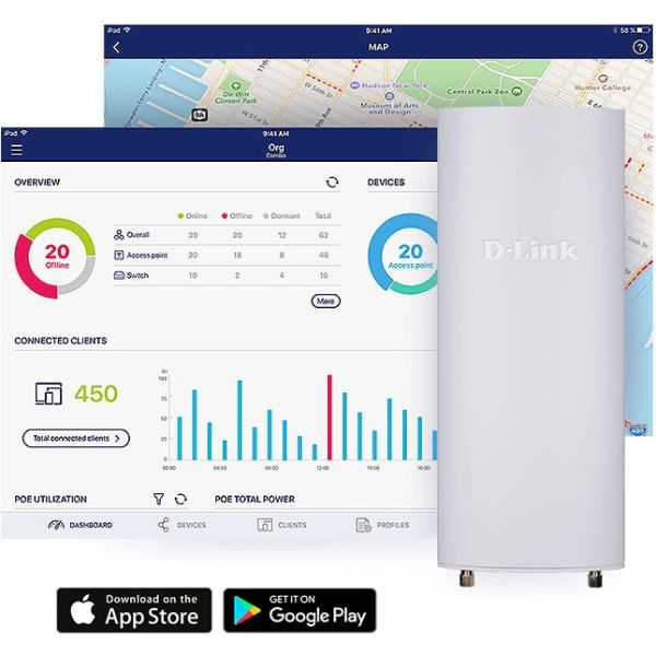 D-Link Nuclias AC1300 Wave 2 Outdoor Cloud‐Managed Access Points (DBA-3620P)