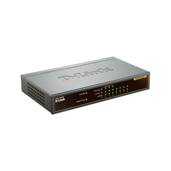D-Link DES-1008PA netwerk-switch Unmanaged Fast Ethernet (10/100) Power over Ethernet (PoE) Zwart (DES-1008PA)