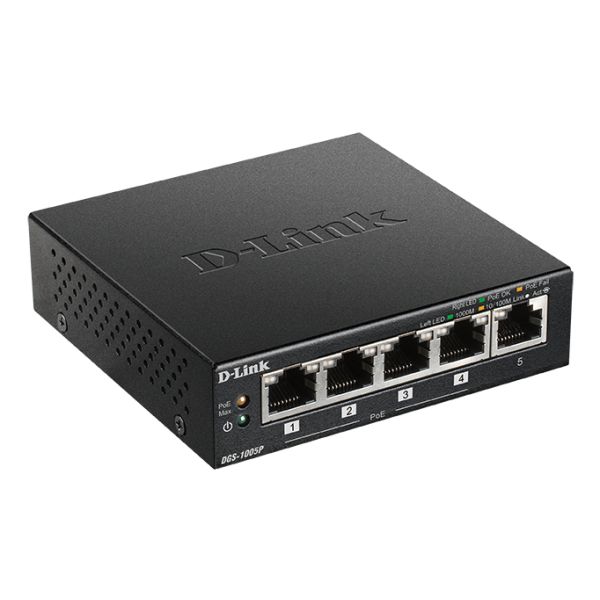 D-Link DGS-1005P/E netwerk-switch Unmanaged Gigabit Ethernet (10/100/1000) Power over Ethernet (PoE) Zwart (DGS-1005P/E) D-Link DGS-1005P/E netwerk-switch Unmanaged Gigabit Ethernet (10/100/1000) Power over Ethernet (PoE) Zwart (DGS-1005P/E)