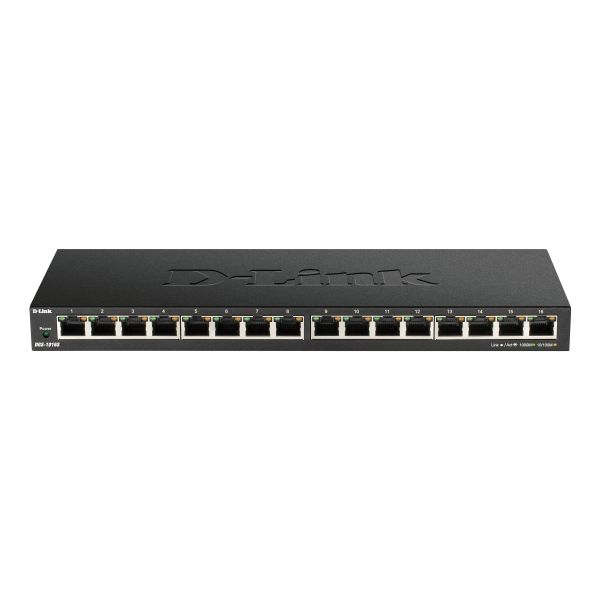 D-Link DGS-1016S Unmanaged Gigabit Ethernet (10/100/1000) Zwart (DGS-1016S/E)