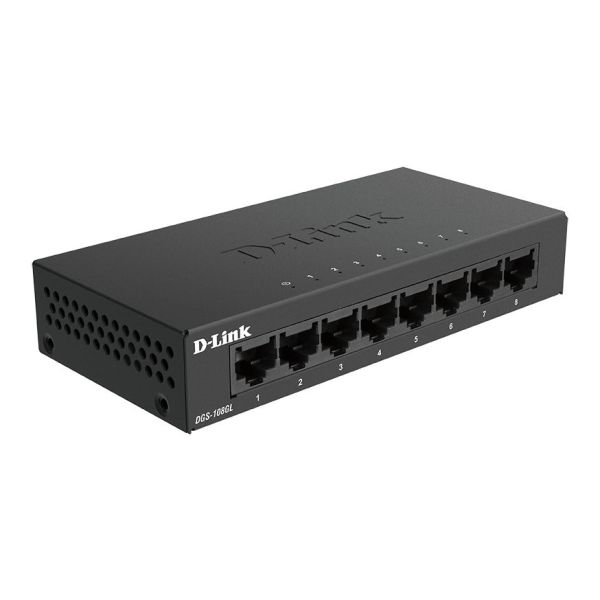 D-Link DGS-108GL Unmanaged Gigabit Ethernet (10/100/1000) Zwart (DGS-108GL/E)