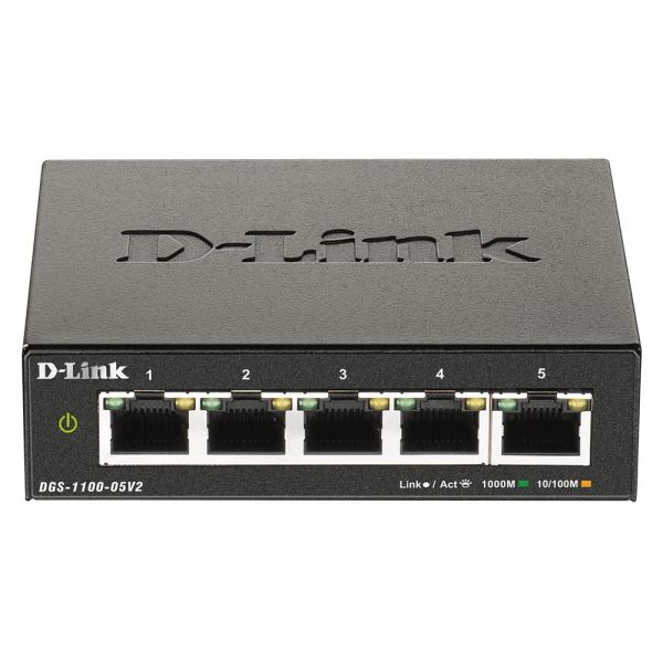 D-Link DGS-1100-05V2/E netwerk-switch Managed L2 Gigabit Ethernet (10/100/1000) Zwart (DGS-1100-05V2/E)
