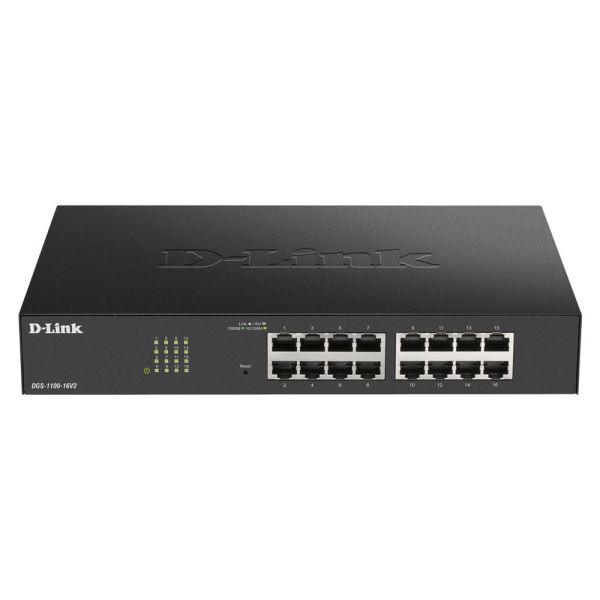 D-Link DGS-1100-16V2 netwerk-switch Managed L2 Gigabit Ethernet (10/100/1000) Zwart (DGS-1100-16V2/E)