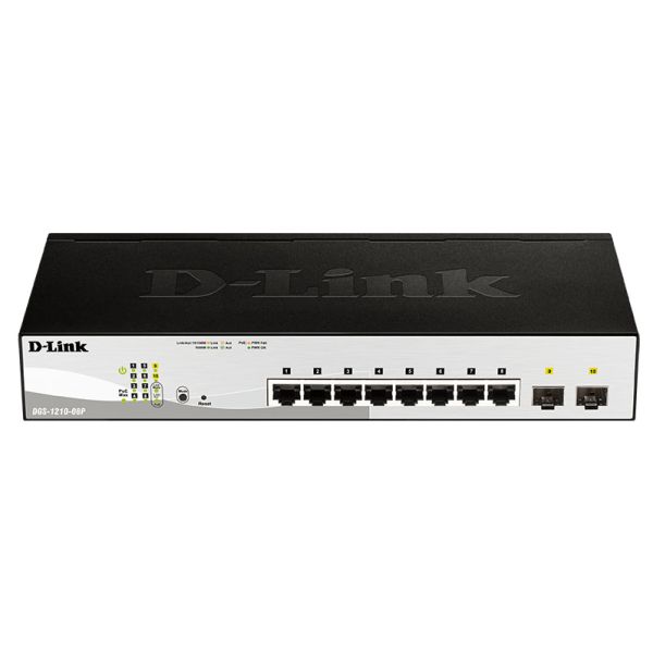 D-Link DGS-1210-08P netwerk-switch Managed L2 Gigabit Ethernet (10/100/1000) Power over Ethernet (PoE) Zwart (DGS-1210-08P) D-Link DGS-1210-08P netwerk-switch Managed L2 Gigabit Ethernet (10/100/1000) Power over Ethernet (PoE) Zwart (DGS-1210-08P)