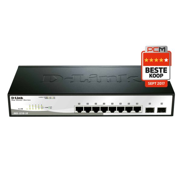 D-Link DGS-1210-10 Managed L2 Gigabit Ethernet (10/100/1000) 1U Zwart, Grijs (DGS-1210-10/E)