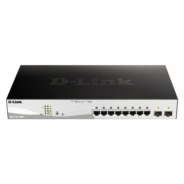 D-Link DGS-1210-10MP Managed L2 Gigabit Ethernet (10/100/1000) Power over Ethernet (PoE) Zwart, Grijs (DGS-1210-10MP/E)