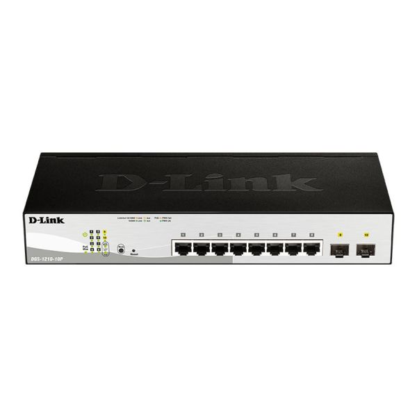 D-Link DGS-1210-10P Managed L2 Gigabit Ethernet (10/100/1000) Power over Ethernet (PoE) 1U Zwart (DGS-1210-10P/E) D-Link DGS-1210-10P Managed L2 Gigabit Ethernet (10/100/1000) Power over Ethernet (PoE) 1U Zwart (DGS-1210-10P/E)