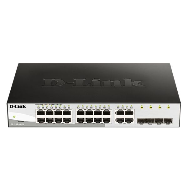 D-Link DGS-1210-16 netwerk-switch Managed L2 Gigabit Ethernet (10/100/1000) 1U Zwart (DGS-1210-16)