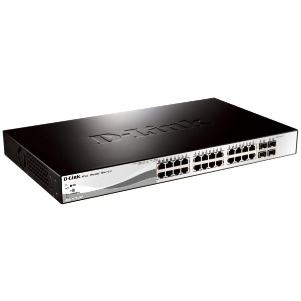 D-Link DGS-1210-28P Managed L2 Gigabit Ethernet (10/100/1000) Power over Ethernet (PoE) 1U (DGS-1210-28P/E)