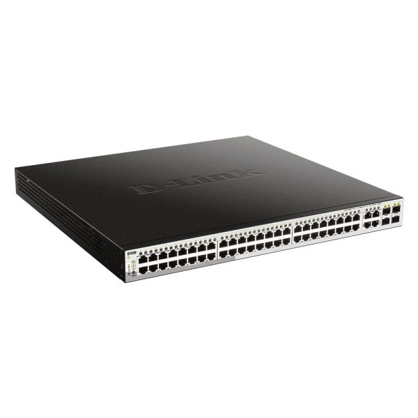 D-Link DGS-1210-52MP netwerk-switch Managed L2 Gigabit Ethernet (10/100/1000) 1U Zwart (DGS-1210-52MP)