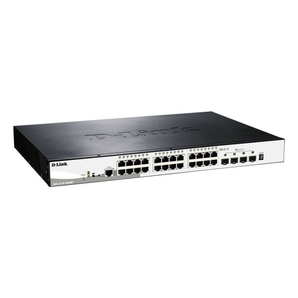 D-Link DGS-1510-28XMP Managed L2/L3 Gigabit Ethernet (10/100/1000) Power over Ethernet (PoE) Zwart, Grijs (DGS-1510-28XMP/E)