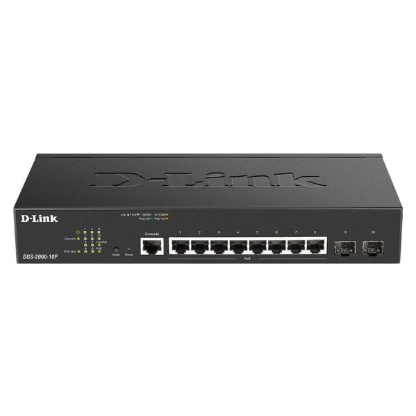 D-Link DGS-2000-10P netwerk-switch Managed L2/L3 Gigabit Ethernet (10/100/1000) Power over Ethernet (PoE) 1U Zwart (DGS-2000-10P)