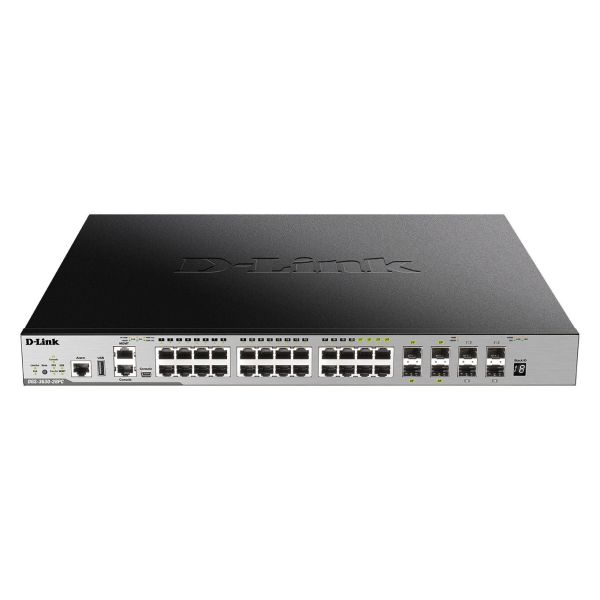 D-Link DGS-3630-28PC/SI netwerk-switch Managed L3 Gigabit Ethernet (10/100/1000) Power over Ethernet (PoE) Zwart, Grijs (DGS-3630-28PC/SI)