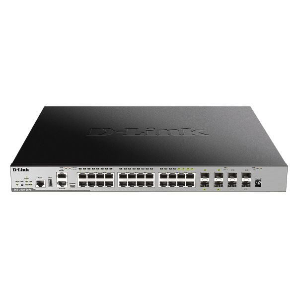 D-Link DGS-3630-28PC/SI/E netwerk-switch Managed L3 Gigabit Ethernet (10/100/1000) Power over Ethernet (PoE) Zwart, Grijs (DGS-3630-28PC/SI/E)