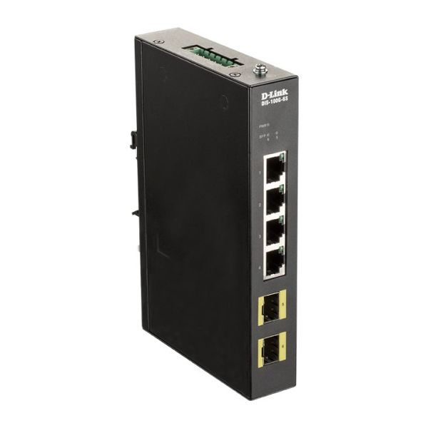 D-Link DIS-100G-6S netwerk-switch Unmanaged Gigabit Ethernet (10/100/1000) DIN rail Zwart (DIS-100G-6S)