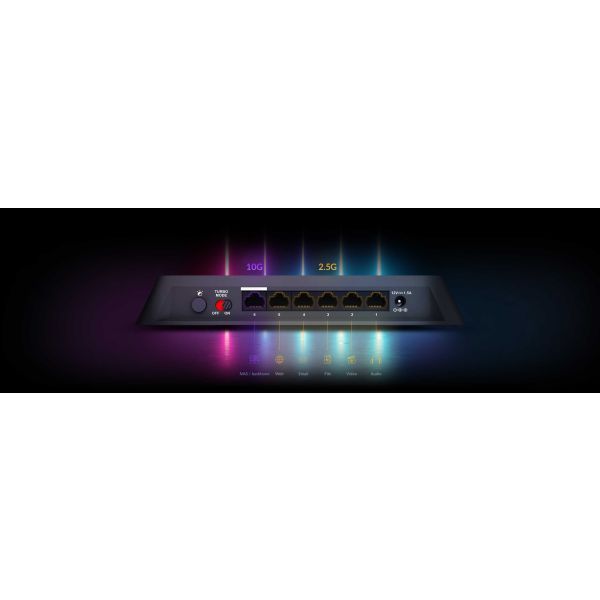 D-Link DMS‑106XT 6-Poort Multi-Gigabit Unmanaged Switch (DMS-106XT)