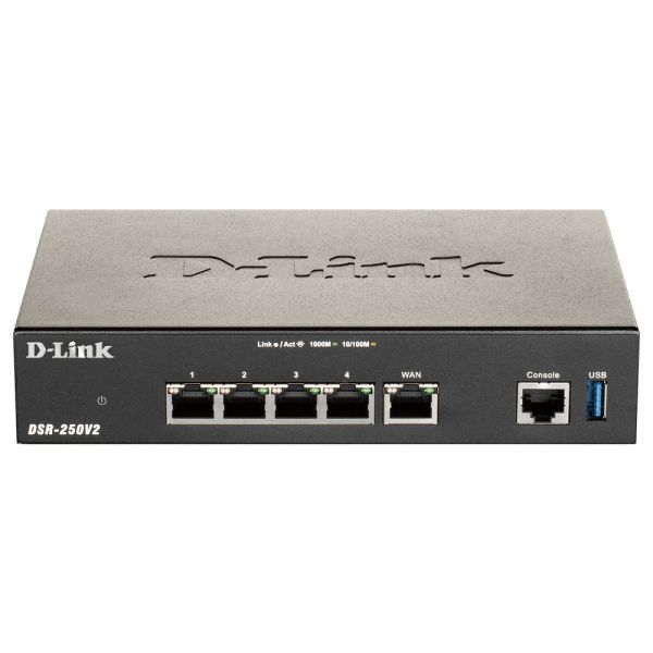 D-Link DSR-250V2 draadloze router Gigabit Ethernet Zwart (DSR-250V2/E) D-Link DSR-250V2 draadloze router Gigabit Ethernet Zwart (DSR-250V2/E)