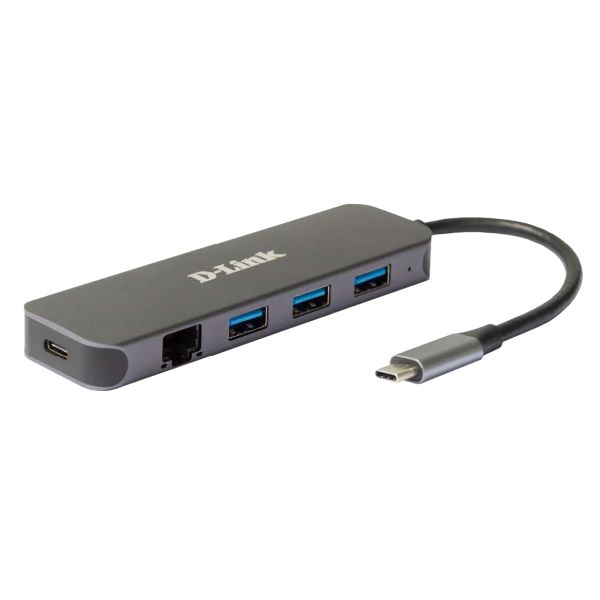 D-Link 5-in-1 USB-C Hub met Gigabit Ethernet/Stroomvoorziening DUB-2334 (DUB-2334) D-Link 5-in-1 USB-C Hub met Gigabit Ethernet/Stroomvoorziening DUB-2334 (DUB-2334)