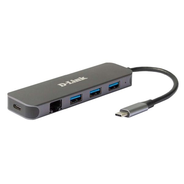 D-Link 5-in-1 USB-C Hub met Gigabit Ethernet/Stroomvoorziening DUB-2334 (DUB-2334)