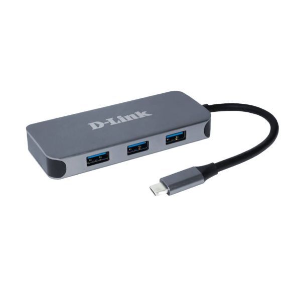 D-Link 6-in-1 USB-C Hub met HDMI/Gigabit Ethernet/Stroomvoorziening DUB-2335 (DUB-2335)