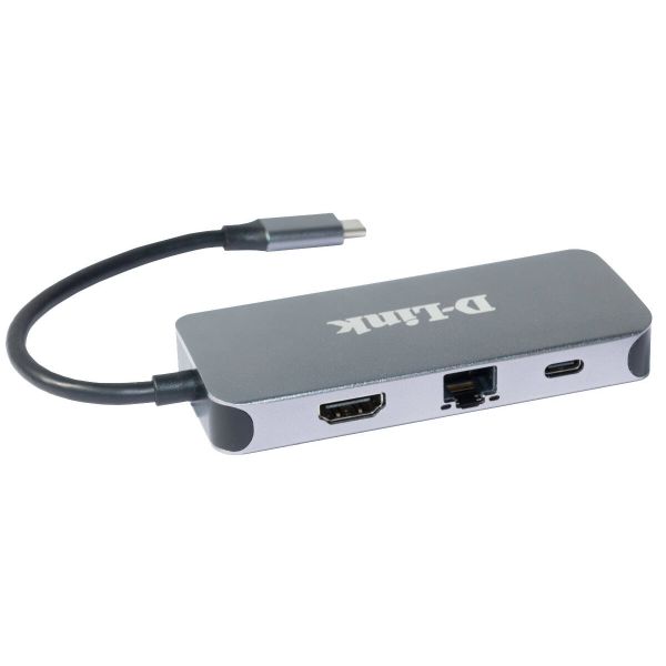 D-Link 6-in-1 USB-C Hub met HDMI/Gigabit Ethernet/Stroomvoorziening DUB-2335 (DUB-2335)