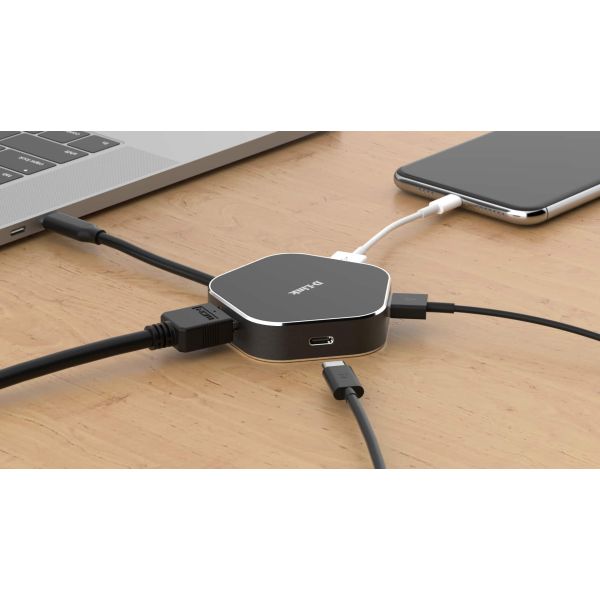 D-Link DUB-M420 notebook dock & poortreplicator Bedraad Thunderbolt 3 Zwart, Zilver (DUB-M420)