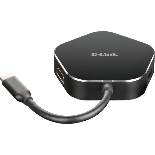D-Link DUB-M420 laptop dock & poortreplicator Bedraad Thunderbolt 3 Aluminium, Zwart (DUB-M420)