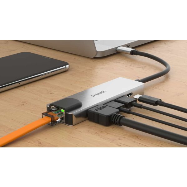 D-Link DUB-M520 laptop dock & poortreplicator Bedraad Thunderbolt 3 Aluminium (DUB-M520)