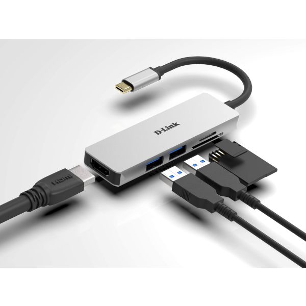 D-Link DUB-M530 laptop dock & poortreplicator Bedraad USB 3.2 Gen 1 (3.1 Gen 1) Type-C Aluminium (DUB-M530)