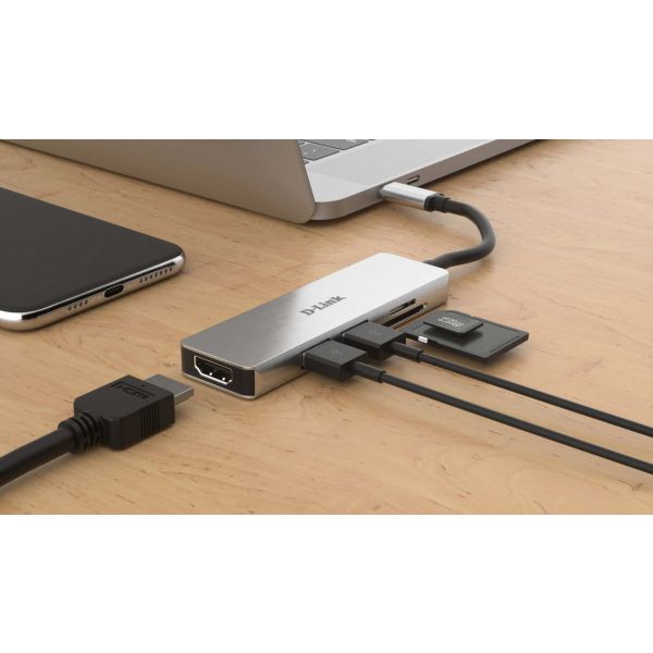 D-Link DUB-M530 laptop dock & poortreplicator Bedraad USB 3.2 Gen 1 (3.1 Gen 1) Type-C Aluminium (DUB-M530)