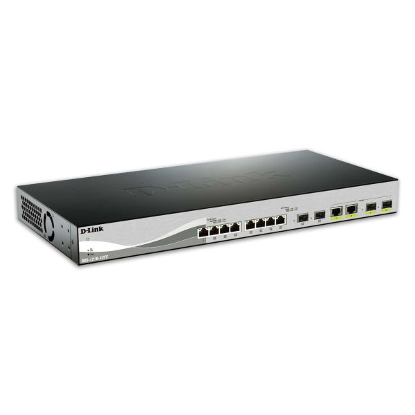 D-Link DXS-1210-12TC/E netwerk-switch Managed L2 10G Ethernet (100/1000/10000) 1U Zwart, Zilver (DXS-1210-12TC/E)