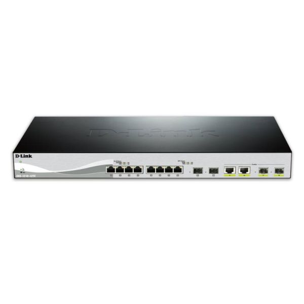 D-Link DXS-1210-12TC/E netwerk-switch Managed L2 10G Ethernet (100/1000/10000) 1U Zwart, Zilver (DXS-1210-12TC/E)