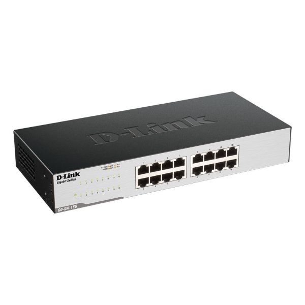 D-Link GO-SW-16G Unmanaged L2 Gigabit Ethernet (10/100/1000) 1U Zwart (GO-SW-16G/E)