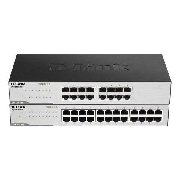D-Link GO-SW-24G Unmanaged L2 Gigabit Ethernet (10/100/1000) 1U Zwart (GO-SW-24G/E)