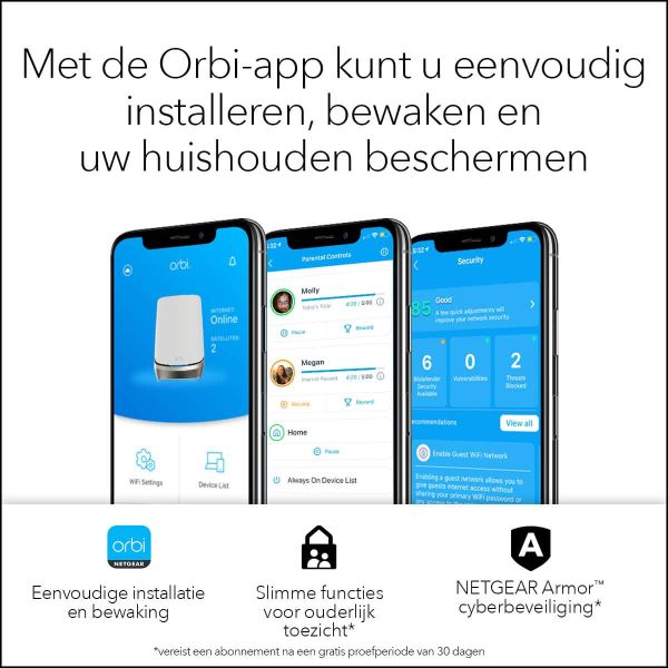 NETGEAR Orbi Quad-band RBKE963 AXE11000 WiFi 6E Mesh System (RBKE963-100EUS)