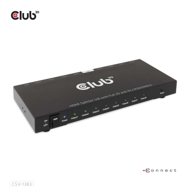 CLUB3D 1 to 8 HDMI™ Splitter Full 3D and 4K60Hz(600MHz) (CSV-1383) CLUB3D 1 to 8 HDMI™ Splitter Full 3D and 4K60Hz(600MHz) (CSV-1383)