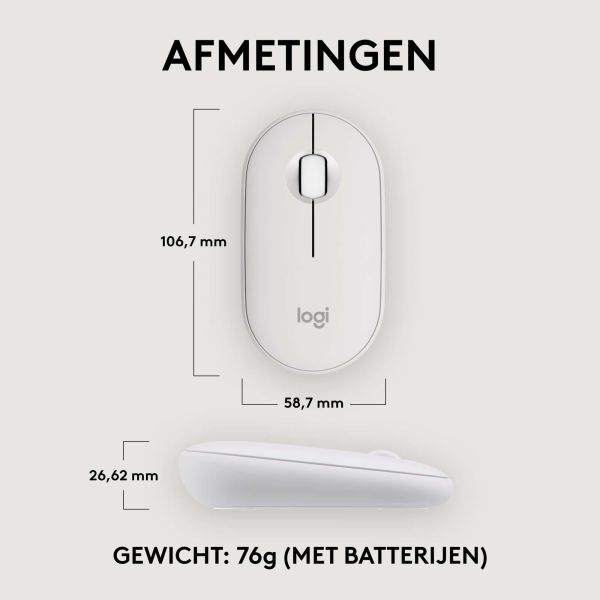 Logitech Pebble 2 M350s muis Ambidextrous RF-draadloos + Bluetooth Optisch 4000 DPI (910-007013)