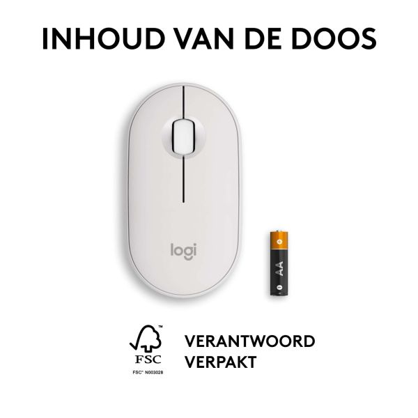 Logitech Pebble 2 M350s muis Ambidextrous RF-draadloos + Bluetooth Optisch 4000 DPI (910-007013)
